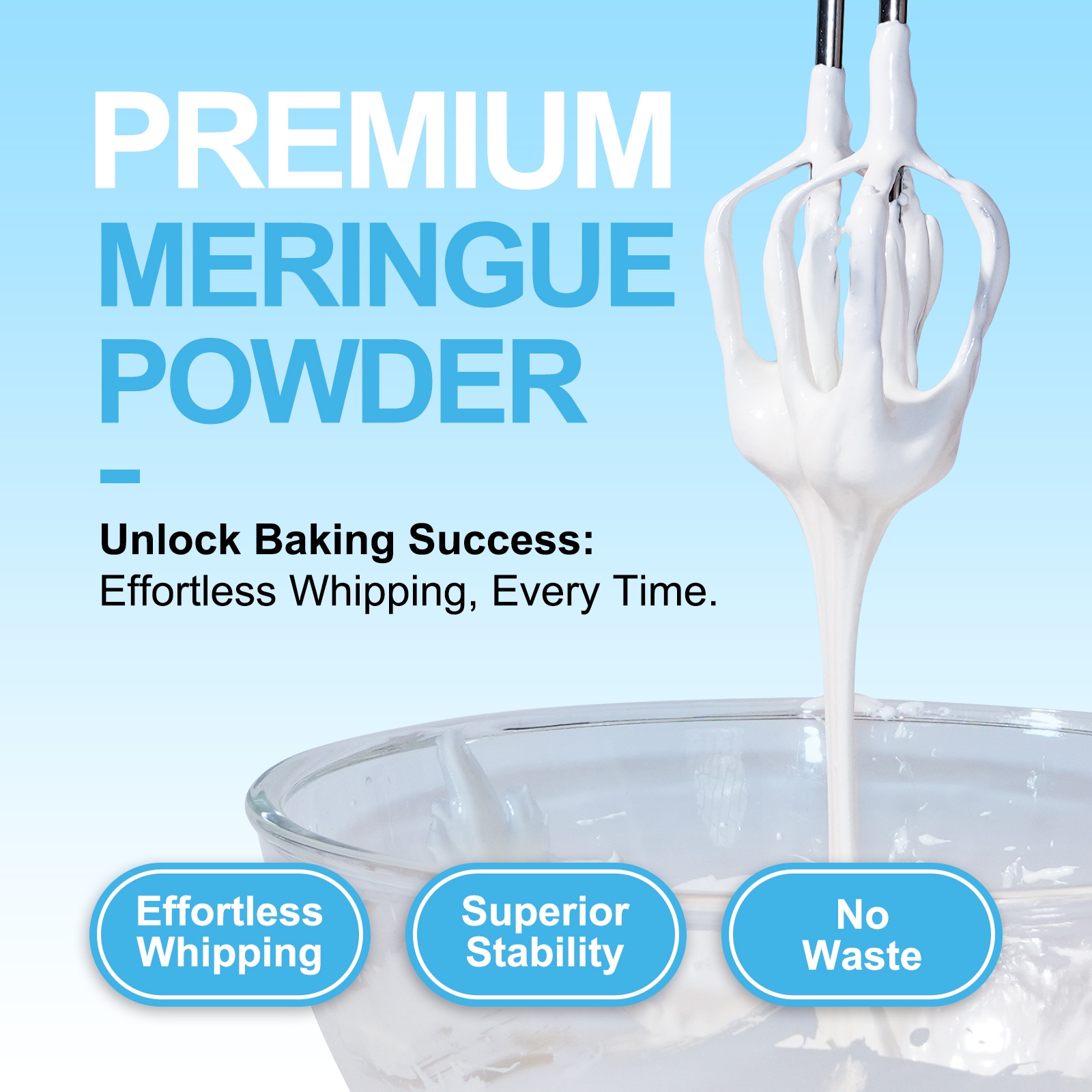 Fooway Premium Meringue Powder 12 oz, High Protein Egg White Base for Stable Royal Icing & Cookie Decorating, Lower Sugar, Gluten Free, Non-GMO image 2